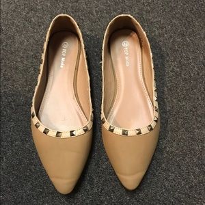 Nude rock studded flats